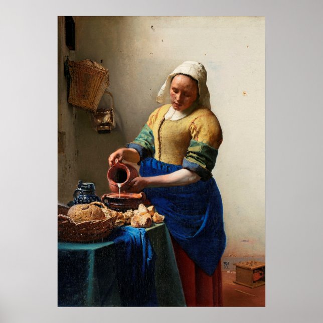 Póster Milkmaid Kitchen Maid por Johannes Vermeer (Frente)