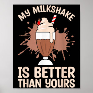 Póster Milkshake Es Mejor Chocolate Leche Alimentos Mucho