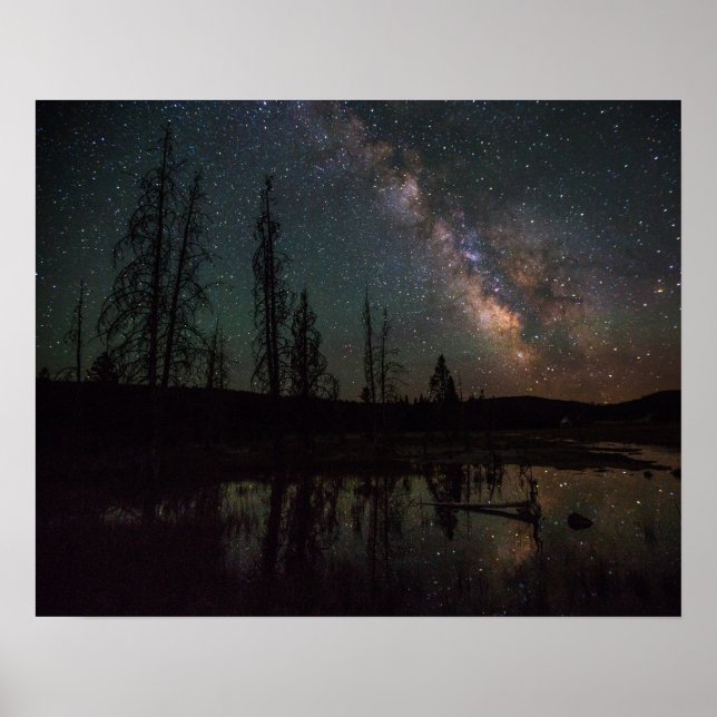 Póster Milky Way Over Firehole Lake (Frente)