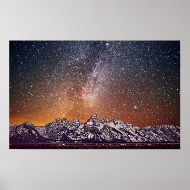 Póster Milky Way over Grand Teton (Frente)