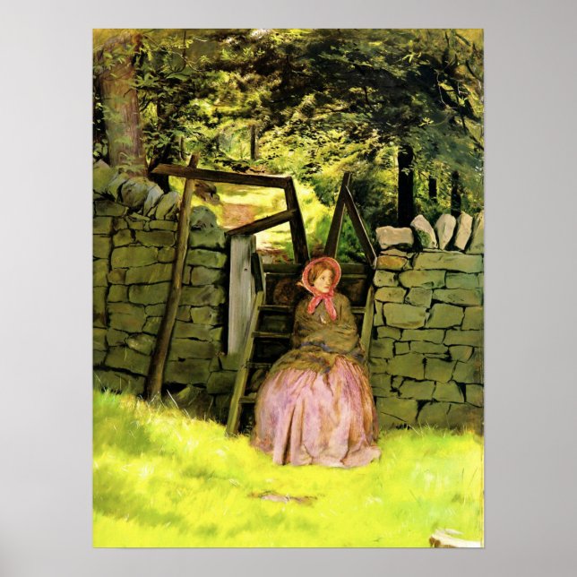 Póster Millais - Esperando 1854 (Frente)