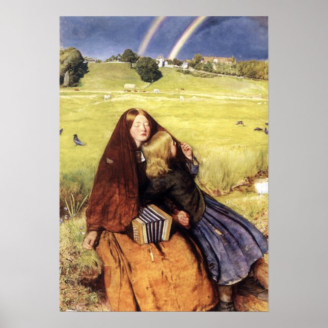 Póster Millais - La niña ciega 1856 (Frente)