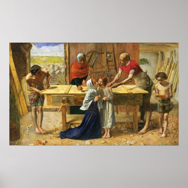 Póster Millais - La tienda del carpintero (Frente)