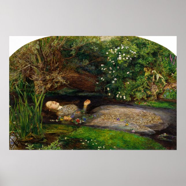 Póster Millais - Ophelia (Frente)