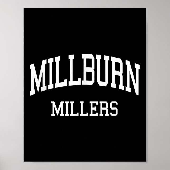 Póster Millburn High School Hs Millburn Nj Retro Srts  (Frente)