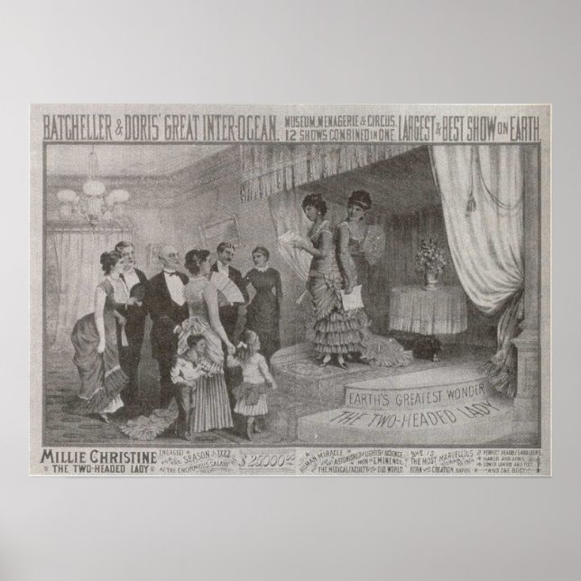 Póster Millie Christine / La Dama de las Dos Cabezas (Frente)