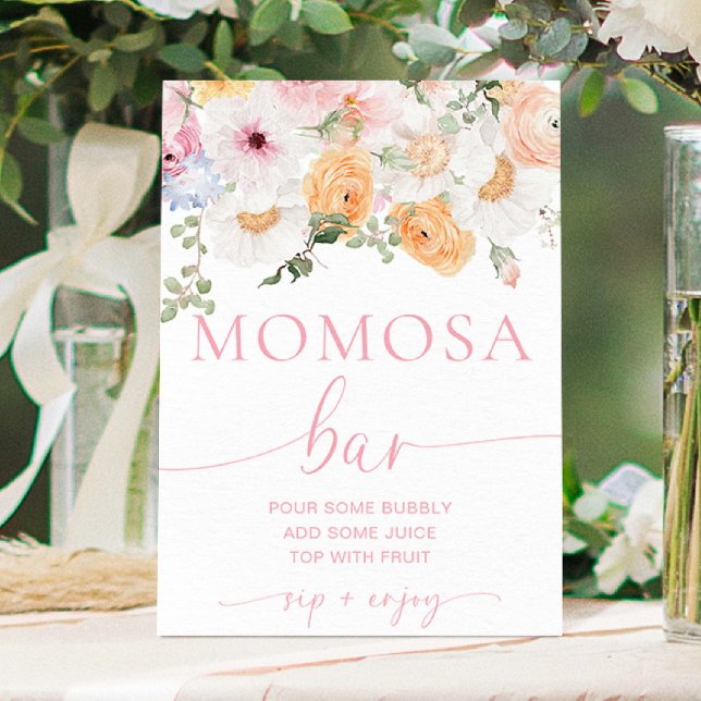 Póster Millie Floral Momosa Bar (Momosa Bar Sign Millie Floral )