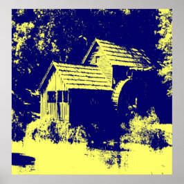 Póster Millo de mabra azul amarillo y marina