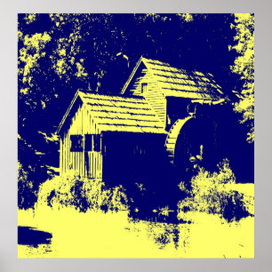 Póster Millo de mabra azul amarillo y marina