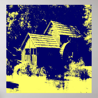 Póster Millo de mabra azul amarillo y marina