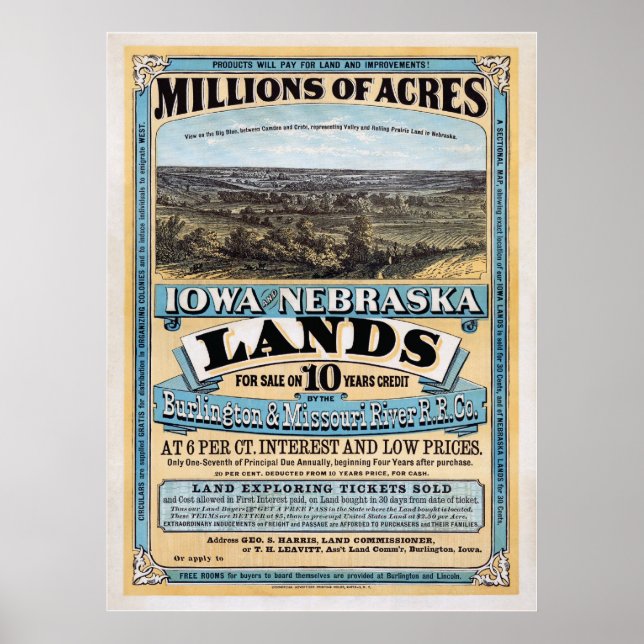 Póster Millones de acres de venta - Poster (Frente)