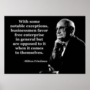 Póster Milton Friedman Crony Capitalism