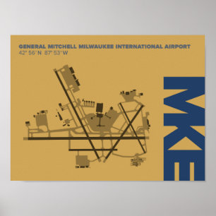 Póster Milwaukee Airport (MKE) Diagram Poster