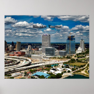 Póster Milwaukee, Wisconsin cityscape