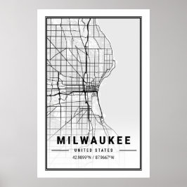 Póster Milwaukee Wisconsin Estados Unidos Poster de mapas