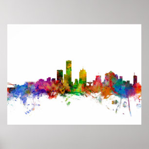 Póster Milwaukee Wisconsin Skyline