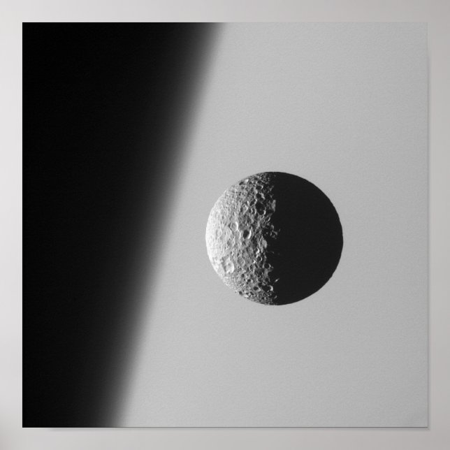 Póster Mimas de la luna de Saturno (Frente)