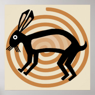 Póster Mimbres Rabbit Art Poster