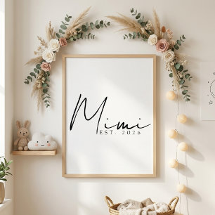 Póster Mimi Atemporal EST Año Elegante Familia Script