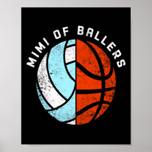 Póster Mimi de baloncesto divertido baloncesto voleibol m