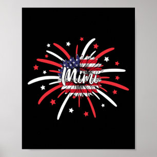 Póster Mimi de julio Fuegos artificiales con bandera esta