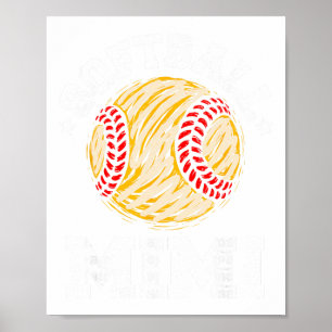 Póster Mimi de sóftbol angustiado divertido vintage abuel