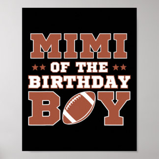 Póster Mimi Of The Birthday Boy Football Kids 1st Bday Pa