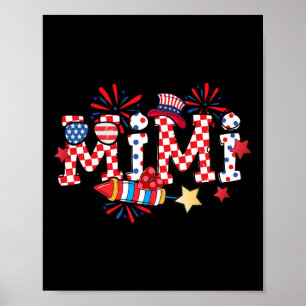 Póster Mimi Sungles bandera de EE. UU. Fuegos artificiale