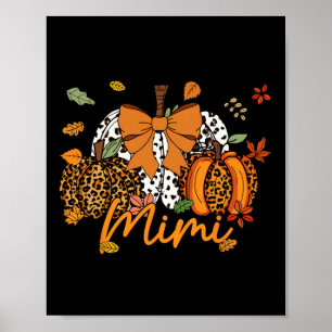 Póster Mimi Thankding Leopard Pumpkin Coquette Bow Mom