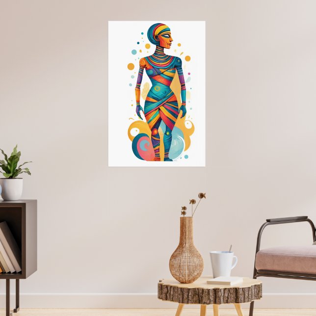 Póster Mímica abstracta moderna con colores brillantes (Salón 3)
