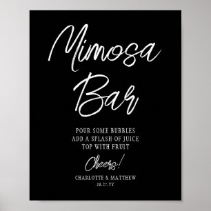 Póster Mimosa Bar anima el moderno guión escrito a mano n