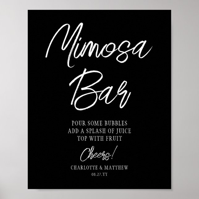Póster Mimosa Bar anima el moderno guión escrito a mano n (Frente)