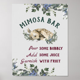 Póster Mimosa Bar Baby hace frío fuera de Baby Shower