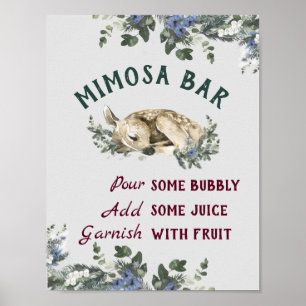Póster Mimosa Bar Baby hace frío fuera de Baby Shower