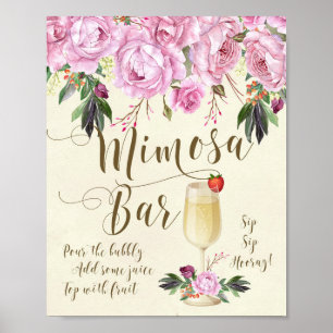 Póster Mimosa Bar Boda Rótulo Lilac púrpura