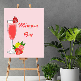 Póster Mimosa Bar Bubbly Brunch Baby Shower