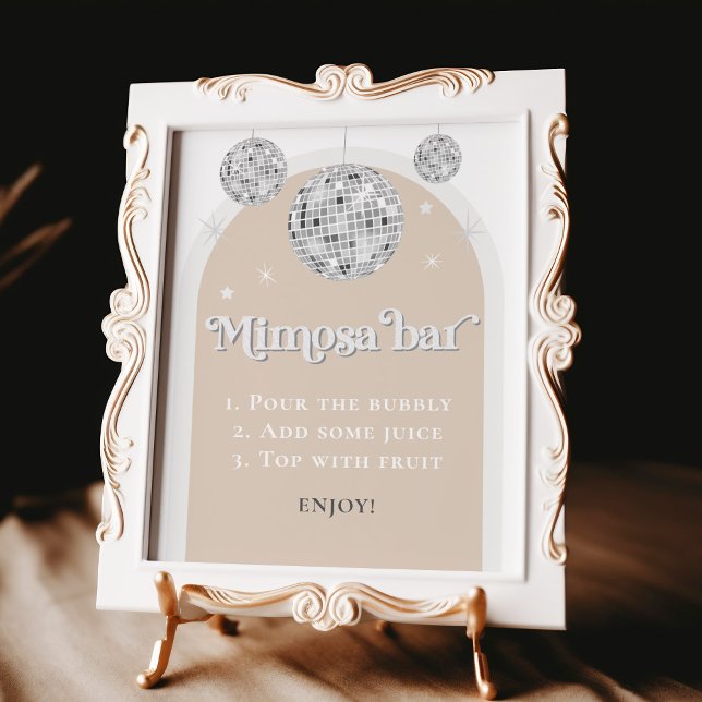 Póster Mimosa Bar Bubbly Disco Ball Bridal Shower (Subido por el creador)