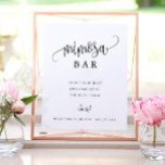 Póster Mimosa Bar caligrafía Minimalista blanco y negro<br><div class="desc">Utilice el formulario de plantilla para agregar su personalización. Utilice el menú avanzado para cambiar las fuentes y los colores.</div>