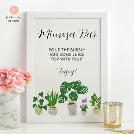 Póster Mimosa Bar House Planta Fiesta de ducha de novia