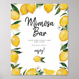 Póster Mimosa Bar Lemon Baby Shower