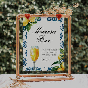 Póster Mimosa Bar Lemon Positano Bridal Ducha Rótulo