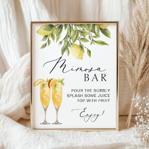 Póster Mimosa Bar Lemon Sorrento Rótulo Boda italiano