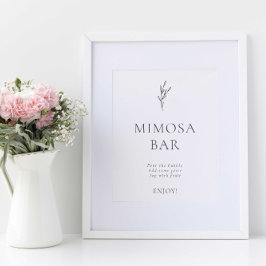 Póster Mimosa Bar moderna elegante Boda simple