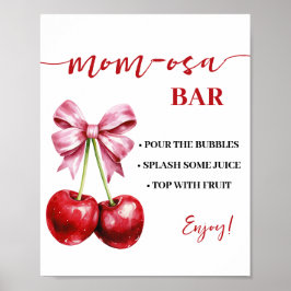 Póster Mimosa Bar Momosa Bar Cherry Coquette Baby Shower