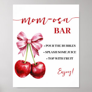 Póster Mimosa Bar Momosa Bar Cherry Coquette Baby Shower