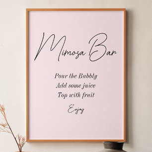 Póster Mimosa Bar Rosa Desayuno Nupcial 