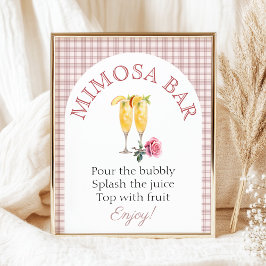 Póster Mimosa bar Rosa Fresco del mercado Ducha de novias
