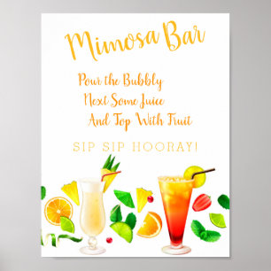 Póster Mimosa Bar Rótulo Boda moderno