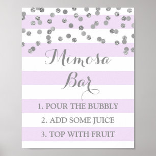 Póster Mimosa Bar Rótulo Lavender Stripes Confetti Platea