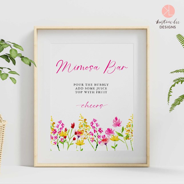 Póster Mimosa Bar Rótulo Wildflowers Bridal Shower Floral (Subido por el creador)